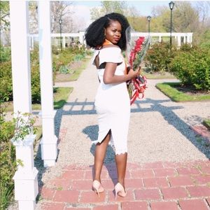 ASOS scuba front lace midi dress